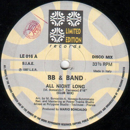 BB & Band - All Night Long (Vinyl, 12'') 1987