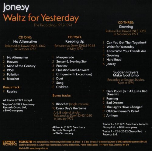 Jonesy - Waltz For Yesterday (The Recordings 1972-1974) (2022) 3CD