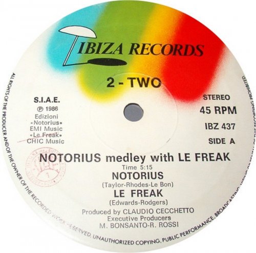 2 - Two - Notorius Medley With Le Freak (Vinyl, 12'') 1986