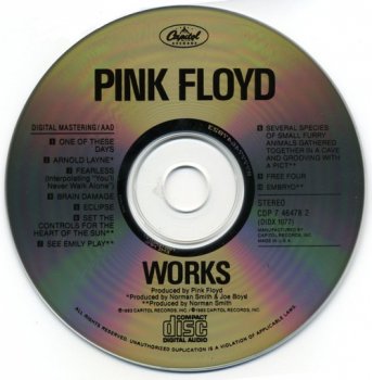 Pink Floyd : © 1983 ''Works''(Capitol Records 1st issue CDP 7 46478 2)