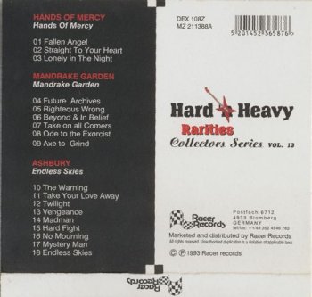 Various Artist - Hands Of Mercy -  Mandrake Garden -  The Ashbury 1993