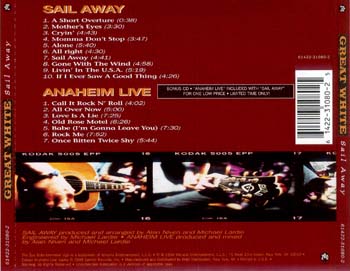 Great White - Sail Away (+Bonus CD Live at Anaheim) 1994