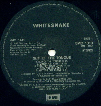 Whitesnake © - 1989 Slip of the Tongue (Vinyl Rip 24/192)