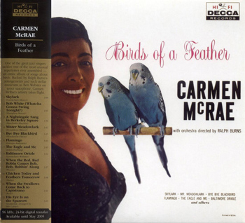 CARMEN McRAE: Birds of a Feather (1958) (Mini Lp, Remastered 24 bit/96khz, Decca DL 8815)