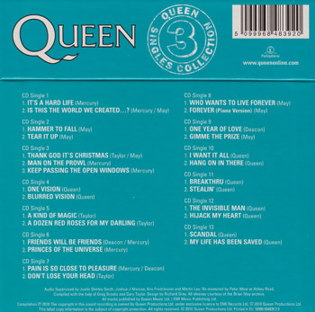 QUEEN: Singles Collection 3, 13CD Set Box Remasters (2010)