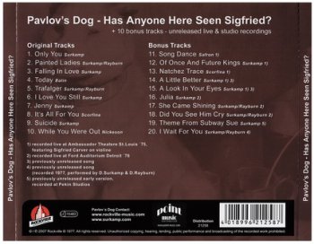 Pavlov's Dog - Has Anyone Here Seen Sigfried? [1977] (Remastered,Expanded 2007)