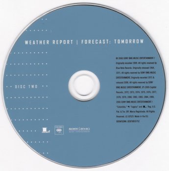 Weather Report &#9679; Forecast: Tomorrow &#9679; 3CD + DVD Box Set Columbia / Legacy Records 2006