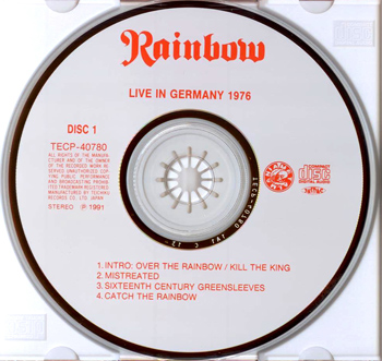 Rainbow: Live In Germany (1976) (1991, Japan, TECP-40780~81, Double CD)