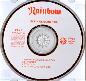 Rainbow: Live In Germany (1976) (1991, Japan, TECP-40780~81, Double CD)