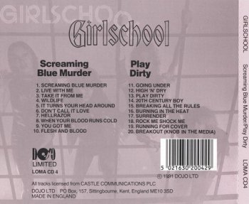 Girlschool (2 in 1) - Screaming Blue Murder (1982), Play Dirty (1983)