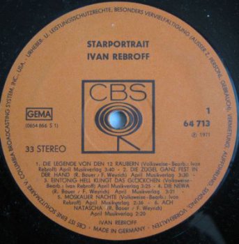 Ivan Rebroff - Starportrait (CBS Lp VinylRip 24/96) 1971