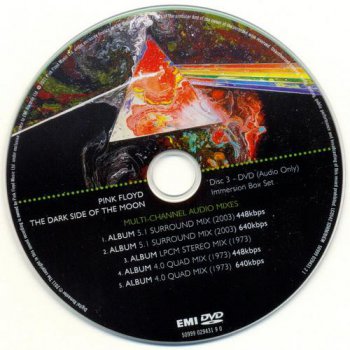 Pink Floyd &#9679; The Dark Side Of The Moon &#9679; 3CD + 2 DVD + Blu Ray Immersion Box Set EMI Music