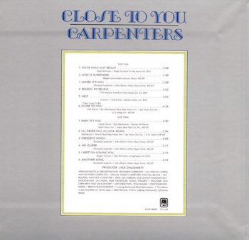 The Carpenters - Close To You (Japanese Edition) 1970