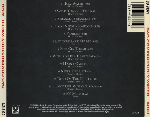 Bad Company - Holy Water 1990 » Lossless-Galaxy - лучшая музыка в ...