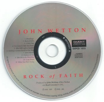 John Wetton - "Rock of Faith" - 2003 (GEPCD 1033)