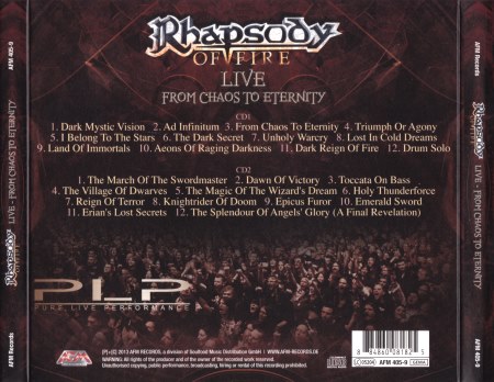 Rhapsody Of Fire - Live: From Chaos To Eternity [2CD] (2013)