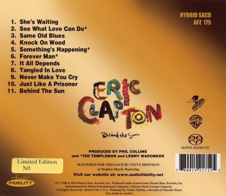 Eric Clapton - Behind The Sun (1985) [2014 Audio Fidelity SACD] 