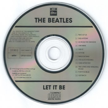 The Beatles - "Let It Be" - 1970 (Japan, CP32-5333)