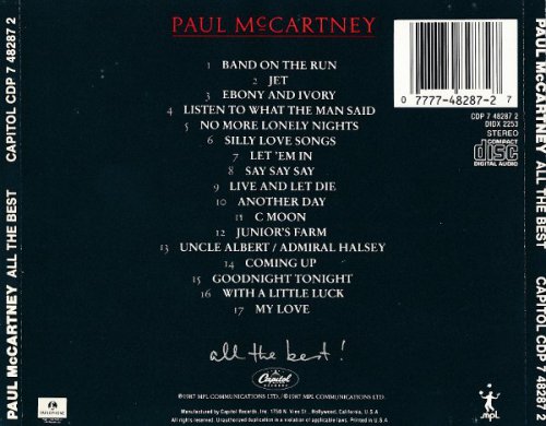 Paul McCartney - All The Best! (American Edition) (1987)
