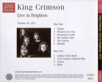 King Crimson - Live In Brighton 1971 (Bootleg/D.G.M. Collector's Club 2005)