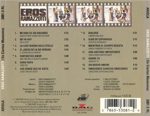 Eros Ramazzotti - En Ciertos Momentos (1988)