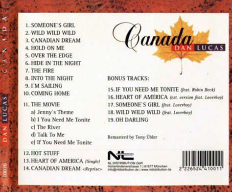 Dan Lucas - Canada (1992) [2CD: Remast. 2007 / Non Remast. 1992]