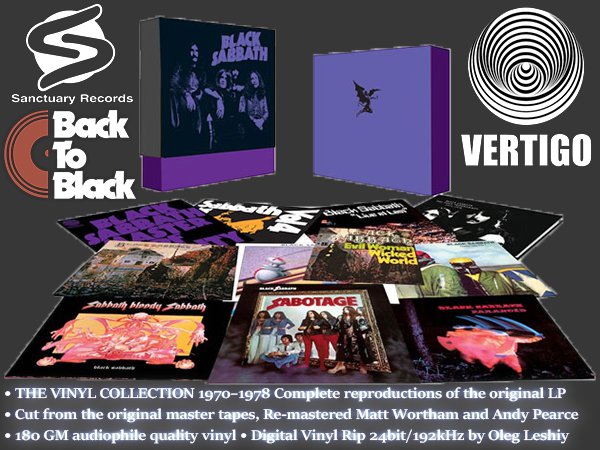 BLACK SABBATH «The Vinyl Collection» Box-Set (9 × LP + EP • Sanctuary Records Group, Ltd. • 2012)
