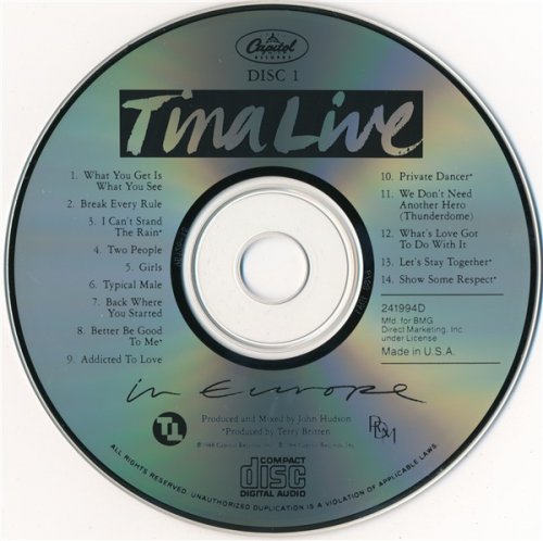 Tina Turner - Tina Live In Europe (2CD 1988)