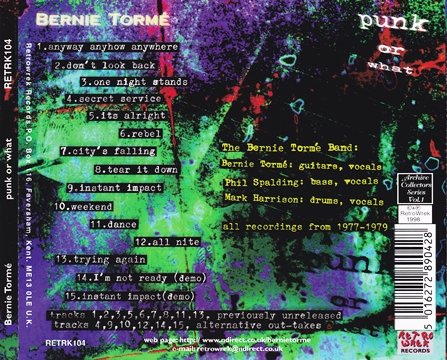 Bernie Torme - Punk Or What (1998) [2CD Rec. From 1976-1978 Unreleased]