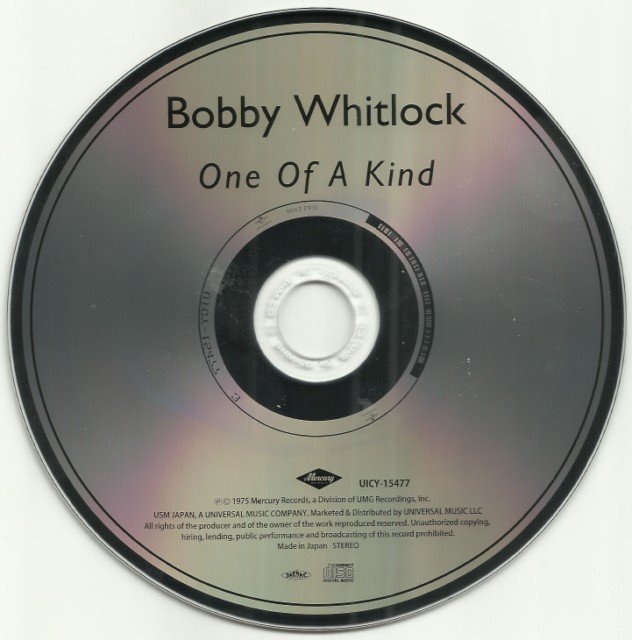 Bobby Whitlock - One Of A Kind (1975) (Japan Remastered, SHM-CD 2016 ...