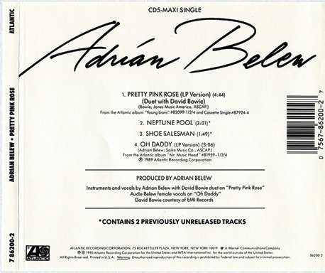 Adrian Belew - Pretty Pink Rose (1990) [Maxi CDS]