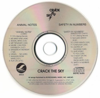 Crack The Sky - Animal Notes-Safety in Numbers (1976-77) (1989)