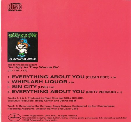 Ugly Kid Joe - Everything About You (1992) [CDS] 
