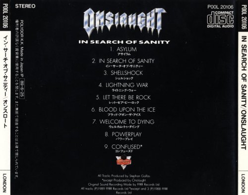 Onslaught - In Search Of Sanity [Japanese Edition] (1989)