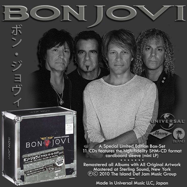 BON JOVI «Tour Box Set» SE (2010 • Island ⁄ Universal Music LLC • UICY-91555)