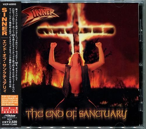 SINNER «The End Of Sanctuary» (JP 2000 JVC Kenwood Victor Corp. · VICP-60993)